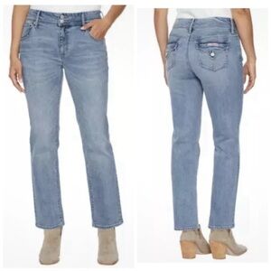 Hudson straight leg Denim Jeans Icy Blue Size 12 NWOT #1811754 Double Fly 28L